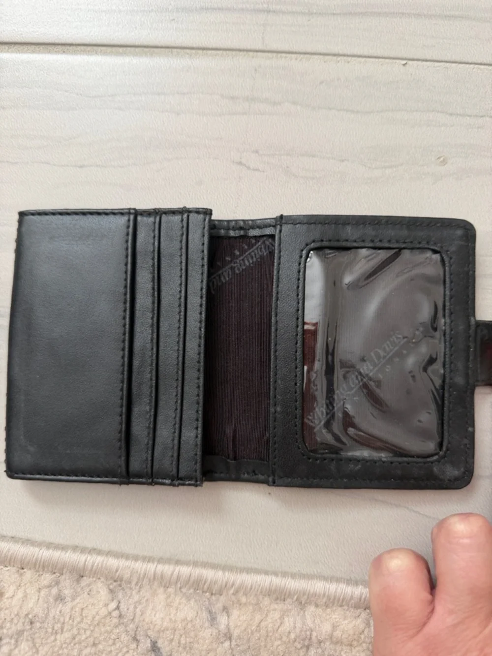 Whiting & Davis Black Snap Wallet